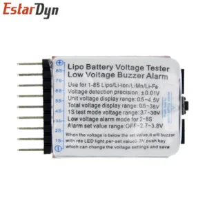 Probador de voltaje de batería Lipo BX100 1-8 S/alarma de vibración de bajo voltaje Probador de voltaje de batería Lipo BX100 1-8 S/alarma de vibración de bajo voltaje