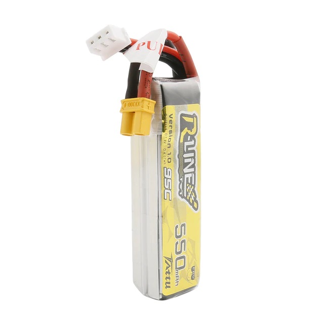 Tattu R-Line 550mAh 7.4V 95C 2S1P Lipo Battery Pack With XT30 Plug