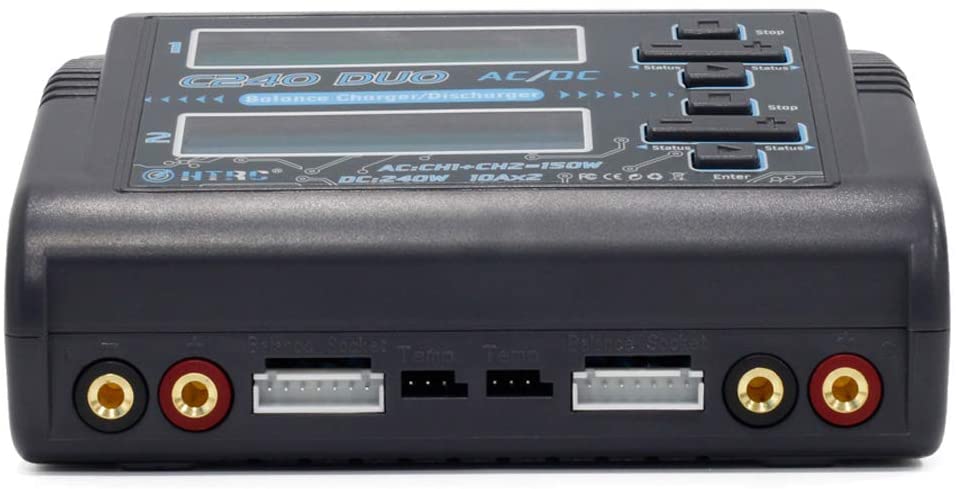 Cargador De Batería Duo HTRC C240 1-6S 150W DC 240W 10A Para Lipo Li-ion NiCd NiMH LiHV PB