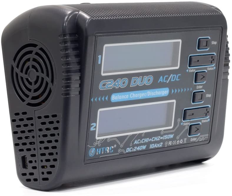 HTRC C240 1-6S LiPo cargador de batería Duo 150W DC 240W 10A para Li-ion NiCd NiMH LiHV PB