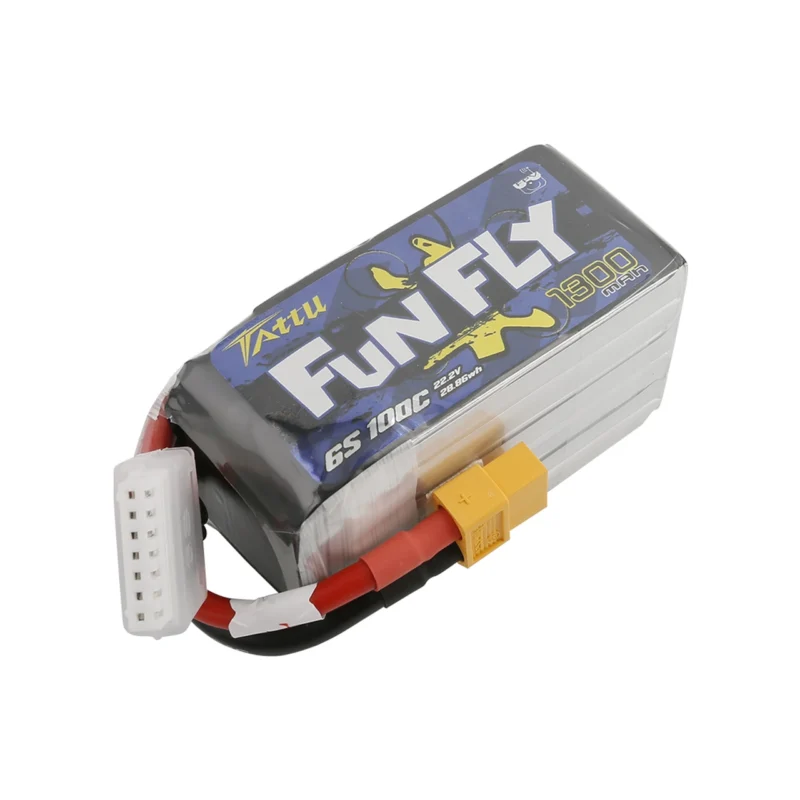 Tattu FunFly 1300mAh 100C 22.2V 6S1P Lipo Battery Pack With XT60