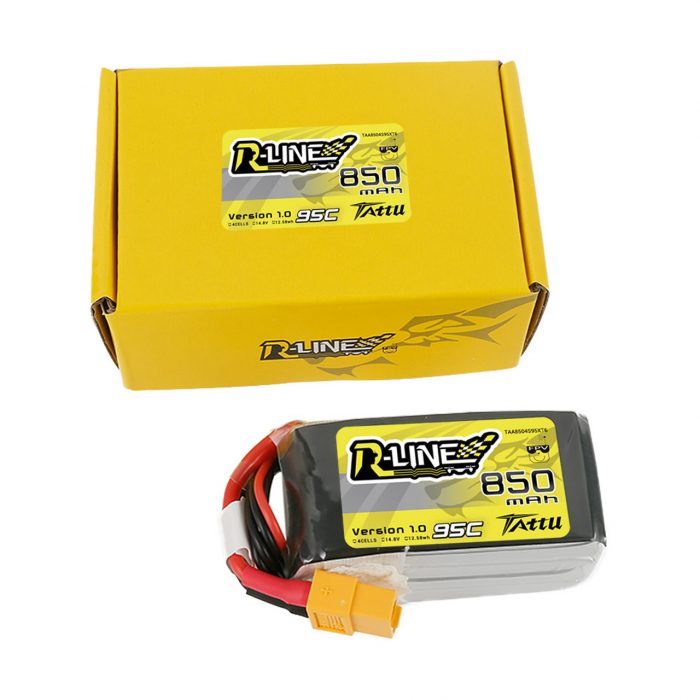 Batería Lipo Tattu R-Line 850mAh 14.8V 95C 4S1P Con Enchufe XT30 Batería Lipo Tattu R-Line 850mAh 14.8V 95C 4S1P Con Enchufe XT30