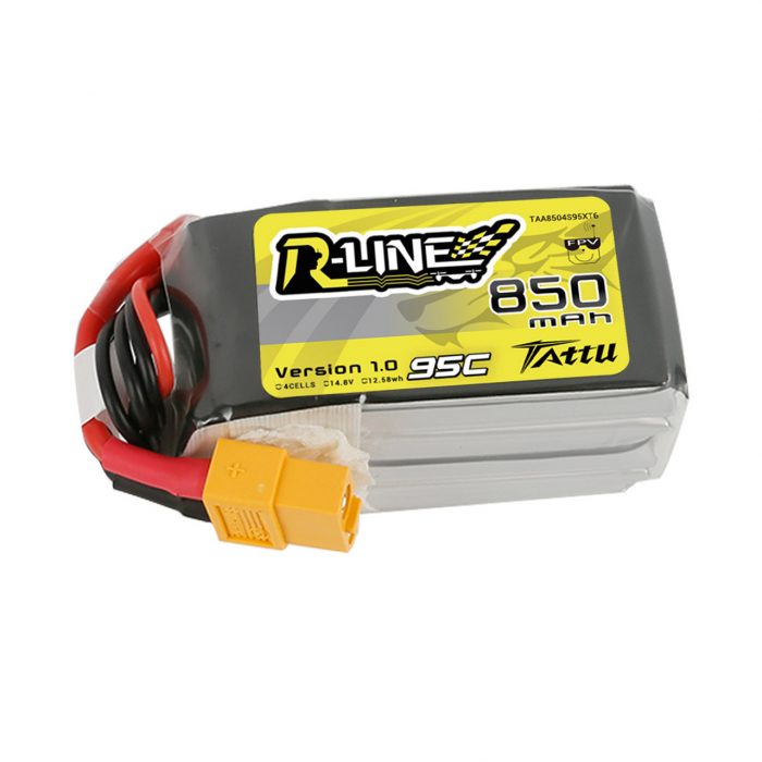Batería Lipo Tattu R-Line 850mAh 14.8V 95C 4S1P Con Enchufe XT30