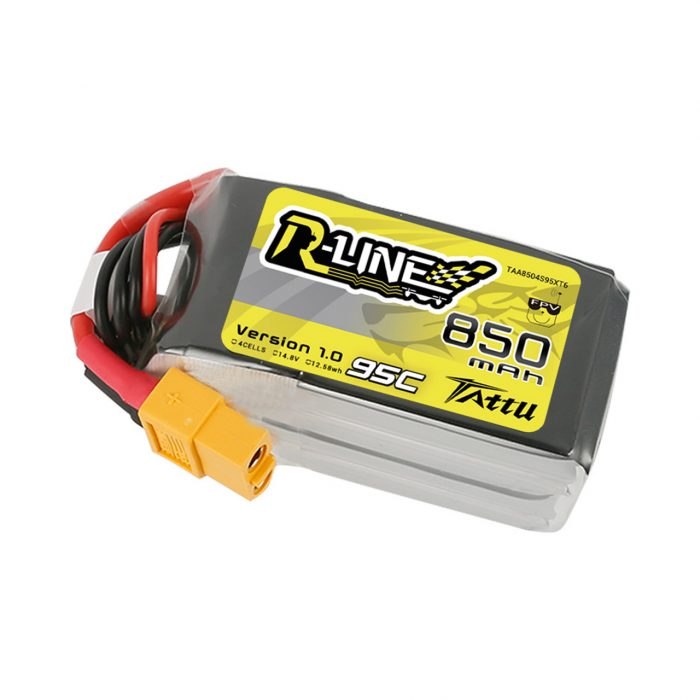 Batería Lipo Tattu R-Line 850mAh 14.8V 95C 4S1P Con Enchufe XT30