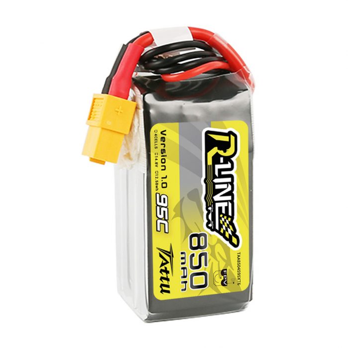 Batería Lipo Tattu R-Line 850mAh 14.8V 95C 4S1P Con Enchufe XT30