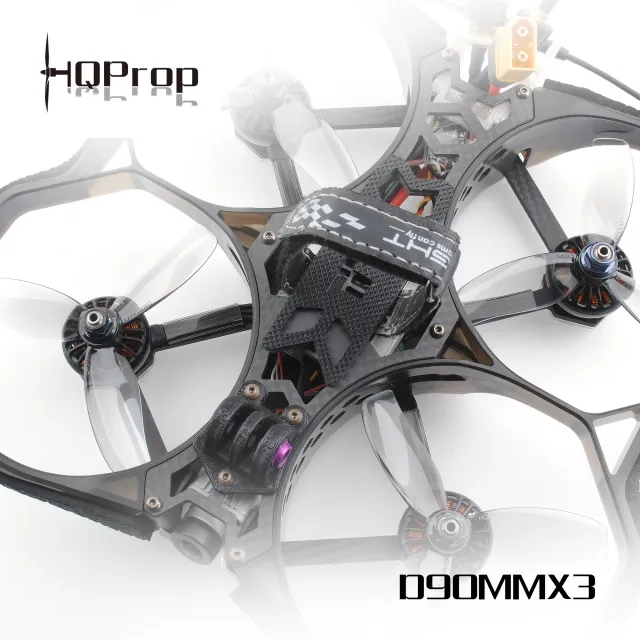 HQProp D90MMX3 (PARA TUERCA) Cinewhoop Grey (2CW+2CCW) – Policarbonato (GRIS)