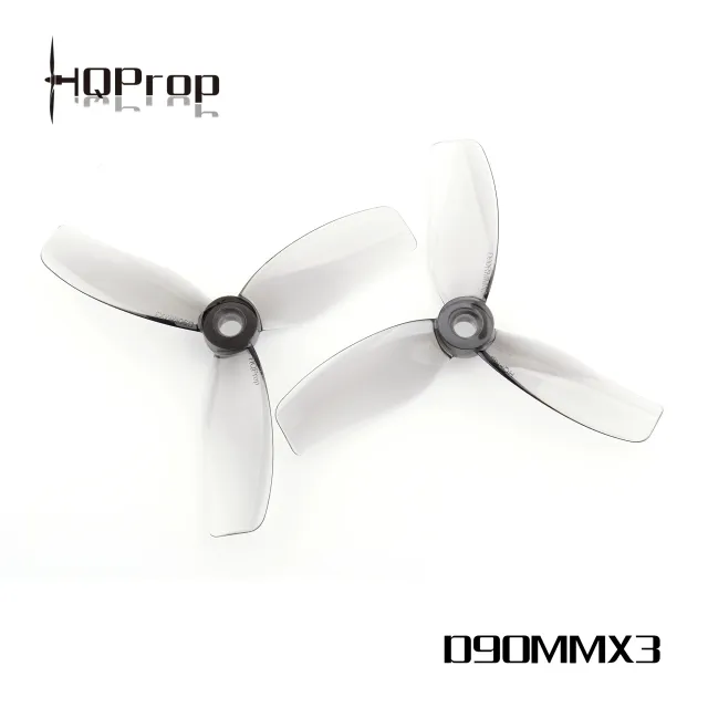 HQProp D90MMX3 (PARA TUERCA) Cinewhoop Grey (2CW+2CCW) – Policarbonato (GRIS)