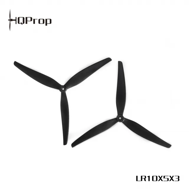 HQProp LR10X5X3 (1CCW+1CW) Nylon reforzado con fibra de vidrio negro