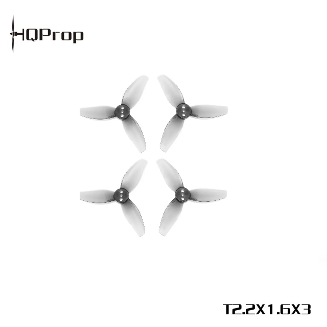 HQProp T2.2X1.6X3 Gris (2CW+2CCW) – Policarbonato (PARA PAVO 20 Y 20 PRO)
