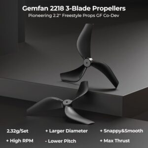 BETAFPV (12 hélices)Gemfan 2218 de 3 palas  0.059 para (PAVO 20PRO)