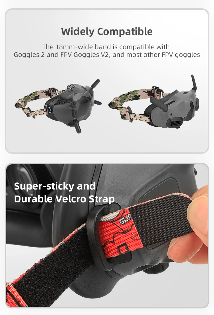 Straps Googles v2 y Dji Googles 2 Color ROJA