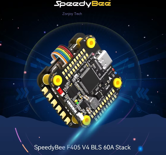 SpeedyBee F405 V4 Stack F405 BLS 60A FC y ESC Stack 30×30  BLHELIS 4 en 1 ESC